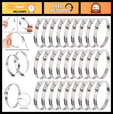 30 Pcs Adjustable Stainless Steel Hose Clamps 3" Worm Gear Duct Pipe Clips 72-95
