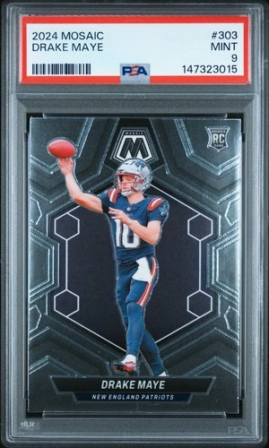 2024 PANINI MOSAIC #303 DRAKE MAYE ROOKIE RC PSA 9