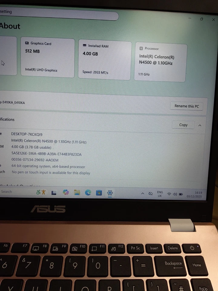 Asus Vivobook X515EA Laptop b049400190522 - Image 2 of 4