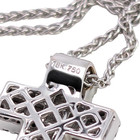 ESTATE SOLID 18K WHITE GOLD DIAMOND CROSS PENDANT 14K 18" NECKLACE #7837 — photo 9