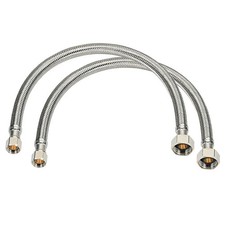 LOT OF 100 PCS 16" STAINLESS STEEL FAUCET SUPPLY LINES 1/2"IPS X 3/8"OD APPROVED