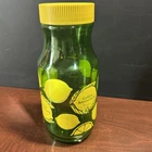 Vintage 1970’s Anchor Hocking Lemon Juice Carafe Green Lemon Glass Pitcher