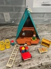 Vintage Fisher Price Little People A Frame House With Accessories