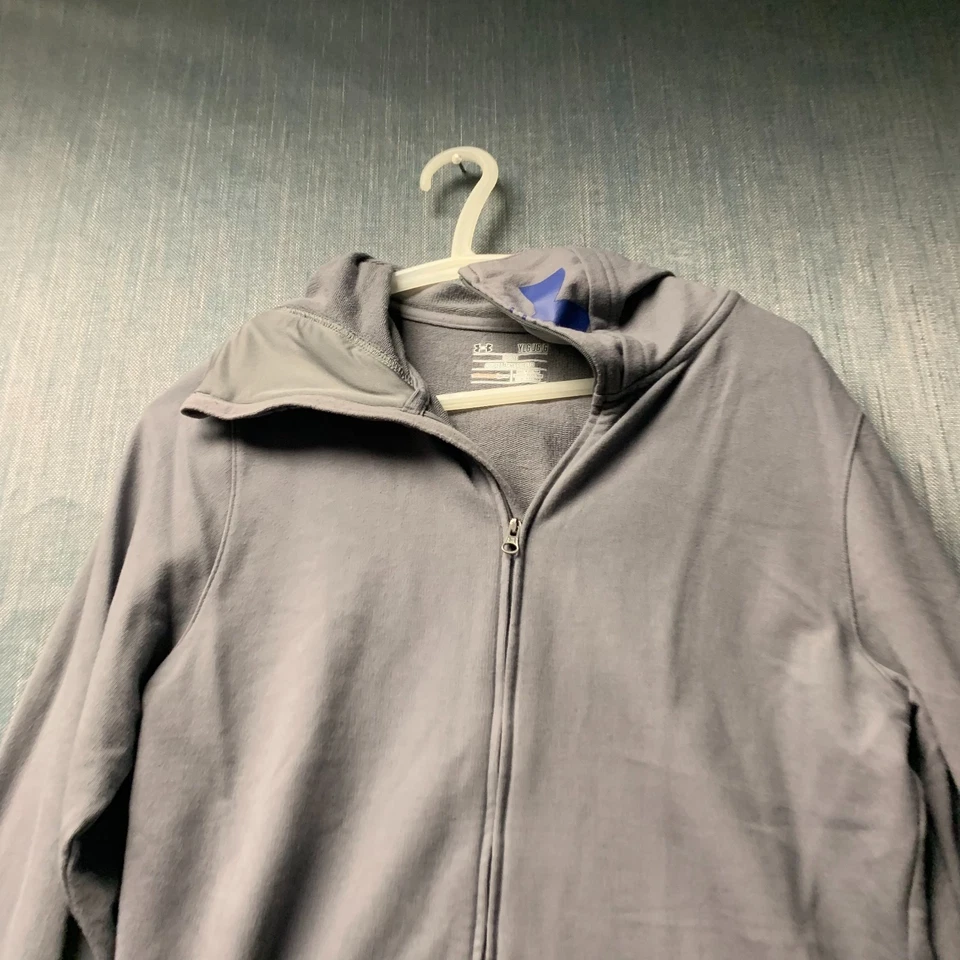 Sudadera con Capucha Under Armour Niño Talla L Gris Cremallera Completa Equipo para Todas las Temporadas Calce Suelto Algodón Foto 2 de 4