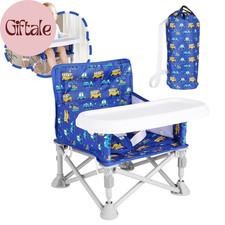 Portable Baby Chair, Folding Booster Seat with Tray for Dining Table Compact Cam