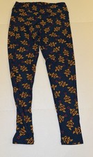 LuLaRoe TC Tall And Curvy Halloween Pumpkin Jack-o-lantern Leggings Navy Orange
