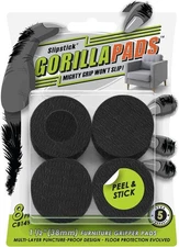 Slipstick GorillaPads CB149 Non-Slip Furniture 1-1/2" Round, Black 