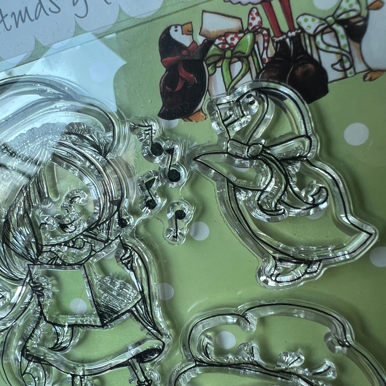 Tiddly Inks Christy Croll Christmas Clear Cling Stamps Missing Embossing Folder