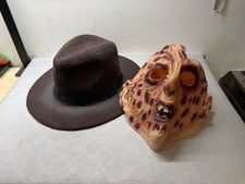 Nightmare On Elm Street Halloween Mask and Hat Set Adult One Size Costume Freddy