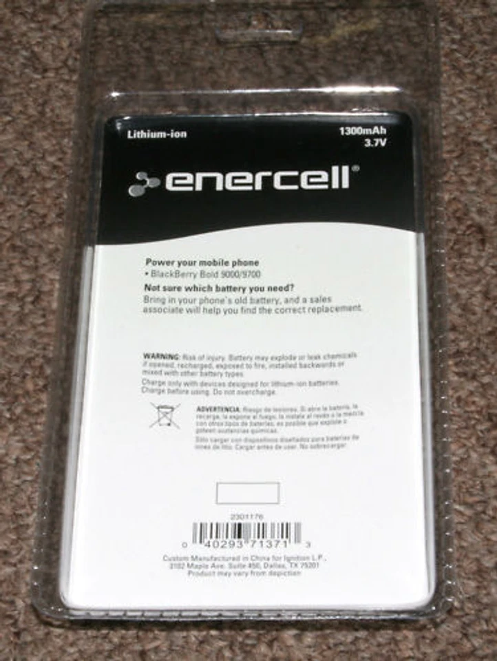 Batería Radio Shack 3.7V BlackBerry 9000 9700 23-1176  Foto 2 de 4
