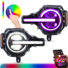 VLAND For 2021-2024 Ford Bronco Headlights FULL LED Halo DRL Sets Head Lamps L+R