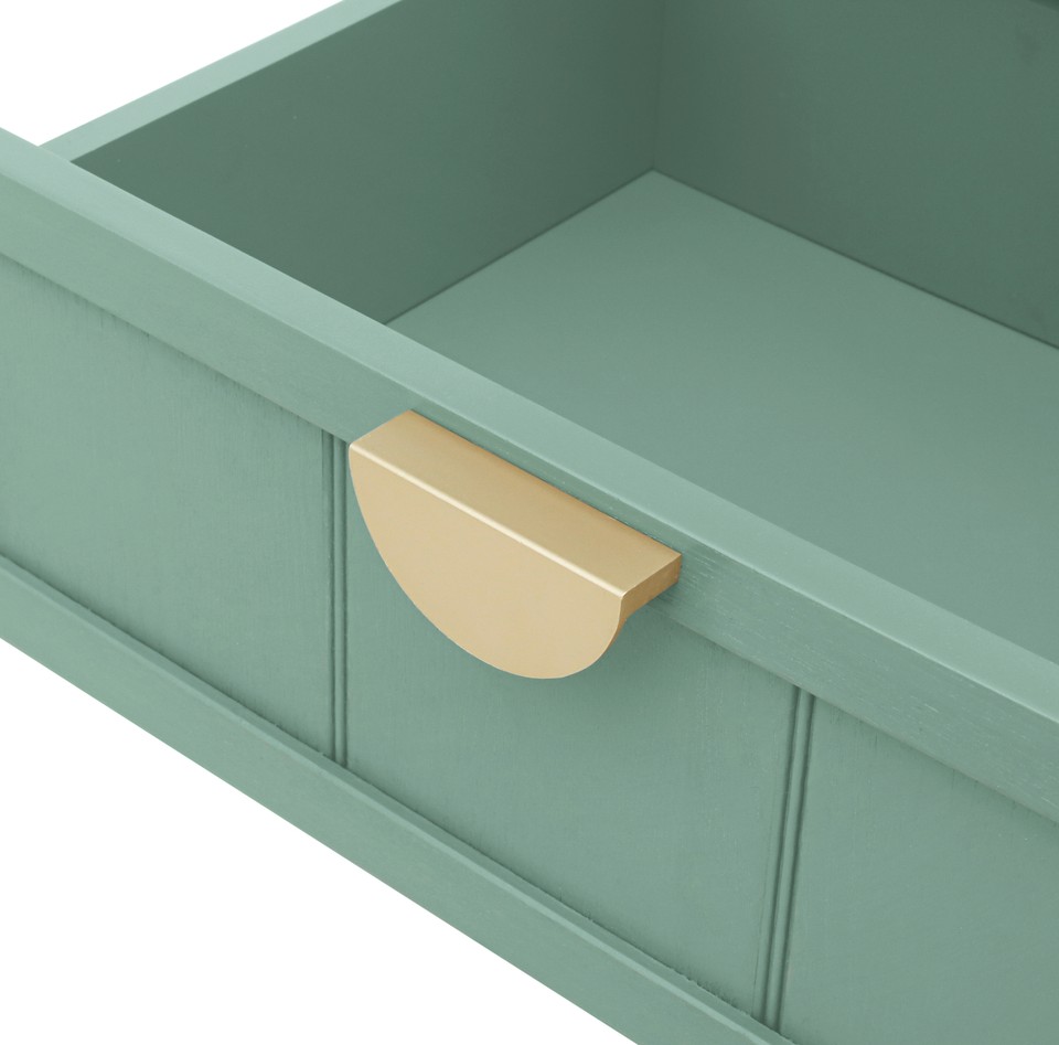 American Style 2 Drawer Side Table Nightstand for Bedroom Living Room