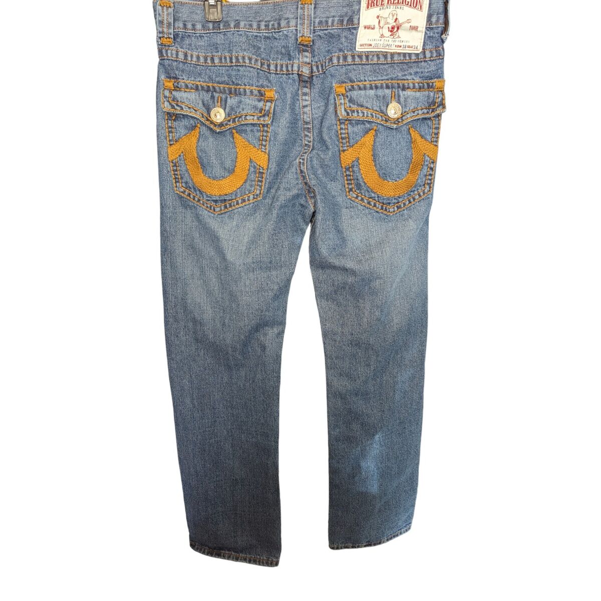 True religion Joey Super T Y2K Gold Chunky Stitching 38x34 True religion Joey Super T Y2K Gold Chunky Stitching 38x34