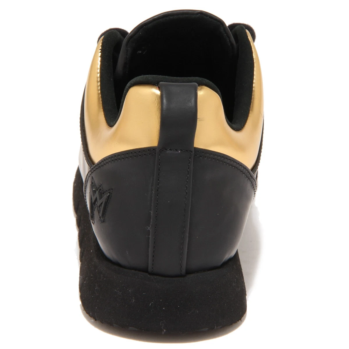 7953N sneaker LEATHER CROWN nero oro scarpe donna shoes women