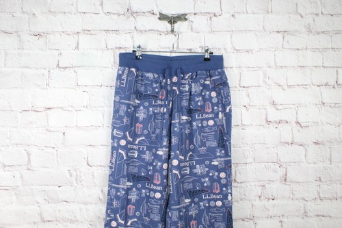 L.L.Bean Damen 100% Baumwolle Camp Pyjama Raw Indigo Icon Print Gr. M - Bild 3 von 9