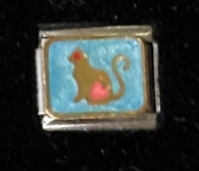 Cat Wholesale Italian Charm Enamel Link 9MM K45-2 Style R