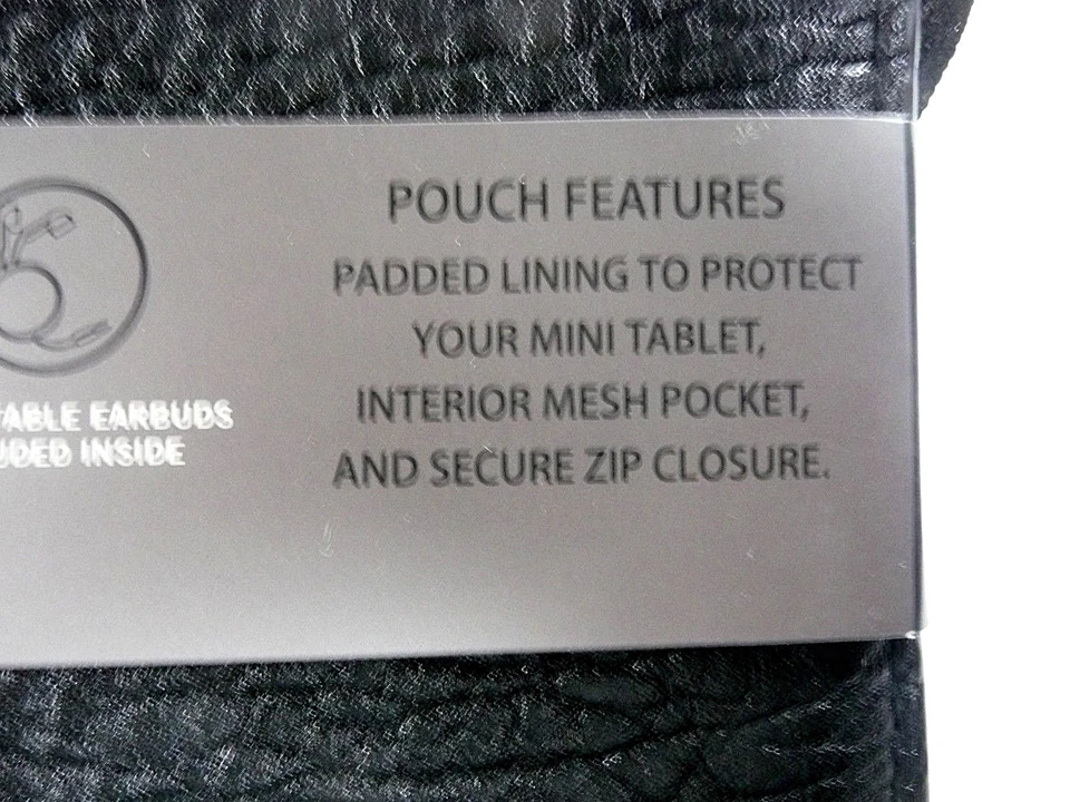 Kenneth Cole Mini iPad Travel Pouch RFID Security Blocking Earbud Reaction BLACK - Image 3 of 4