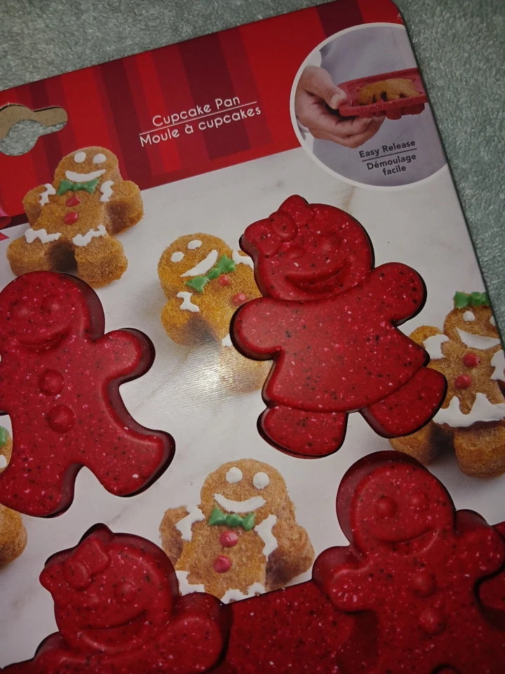 Gingerbread Mold Bake Pan. Silicone & Sprinkle Shakers. New. Trudeau - Image 3 of 4