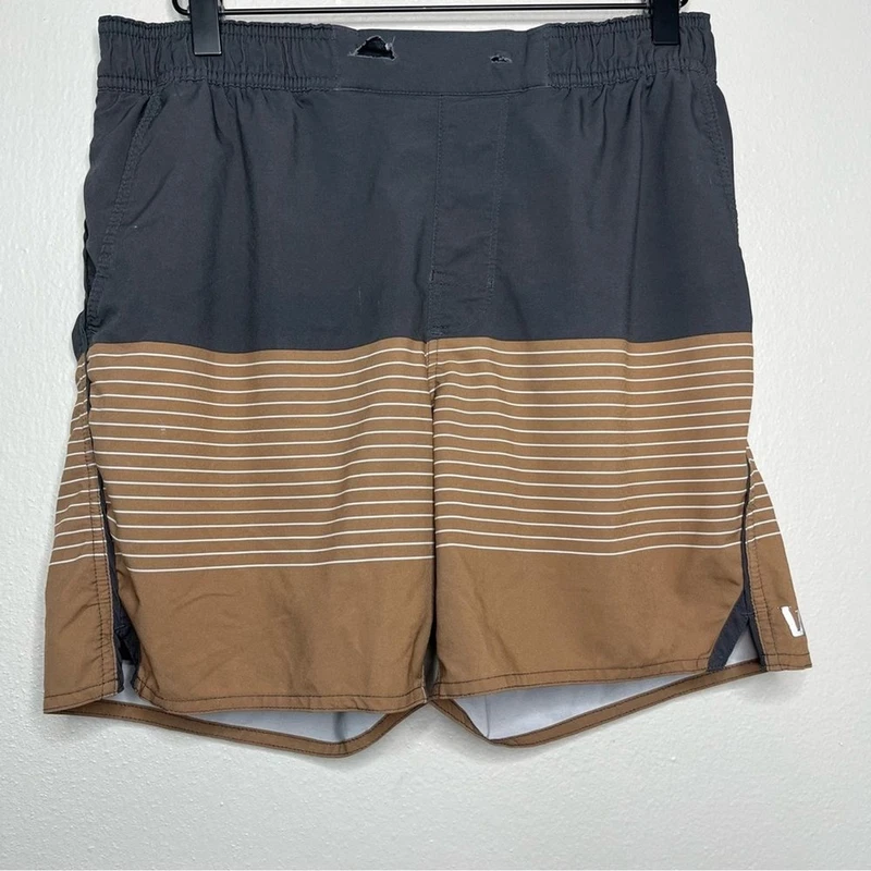 vuori trail stripe coolmax liner elastic waist shorts