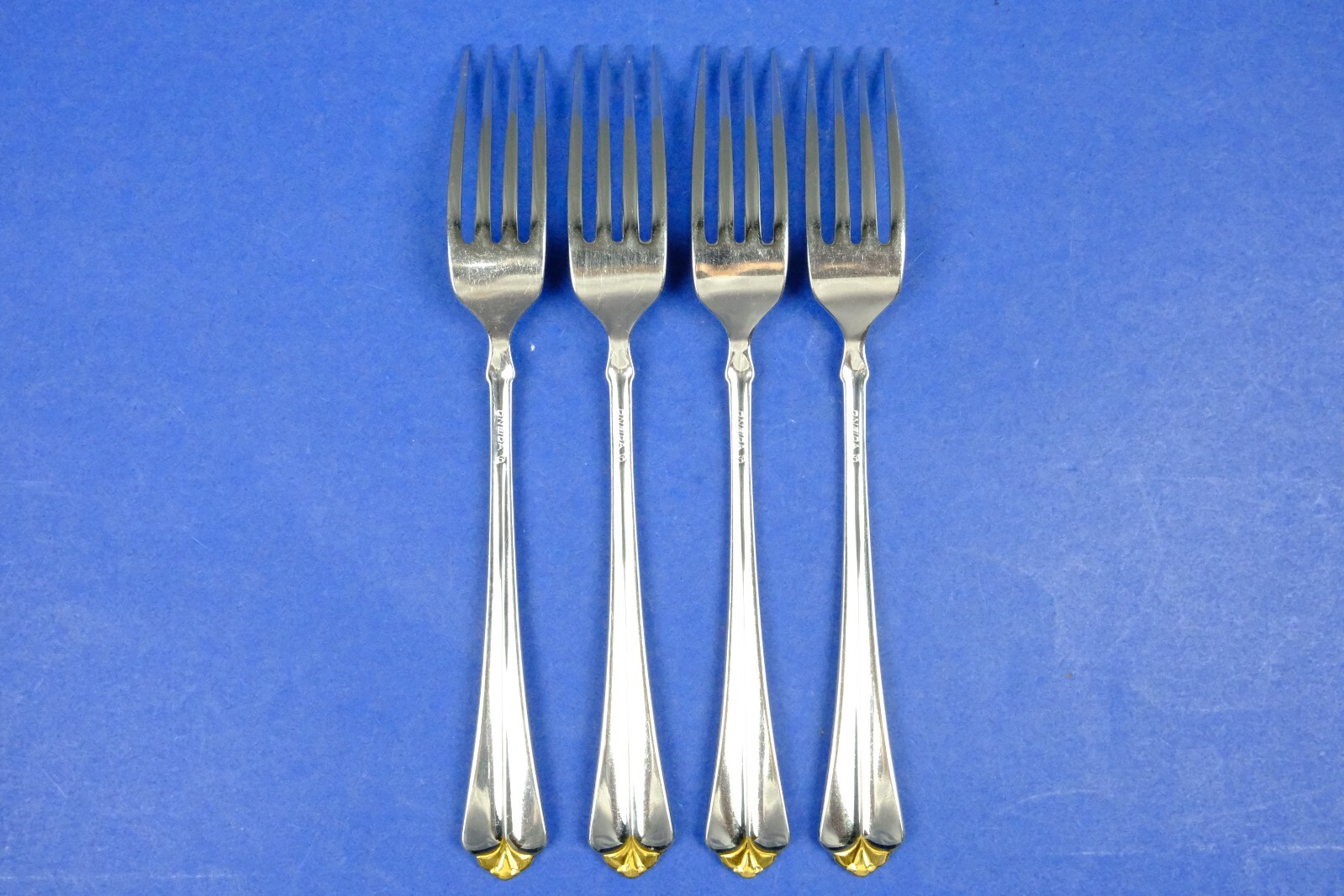 4 x Oneida Golden Juilliard Cube Mark Stainless Dinner Forks 8” eBay