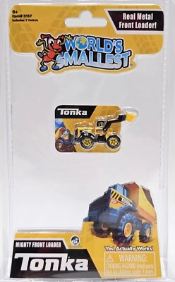 Brand New Worlds Smallest Tonka Front Loader Real Metal Working Wheels 1.75''