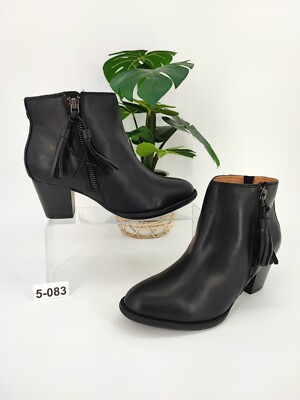 Vionic Women's Madeline Black Leather Waterproof Ankle Booties Size 5 US