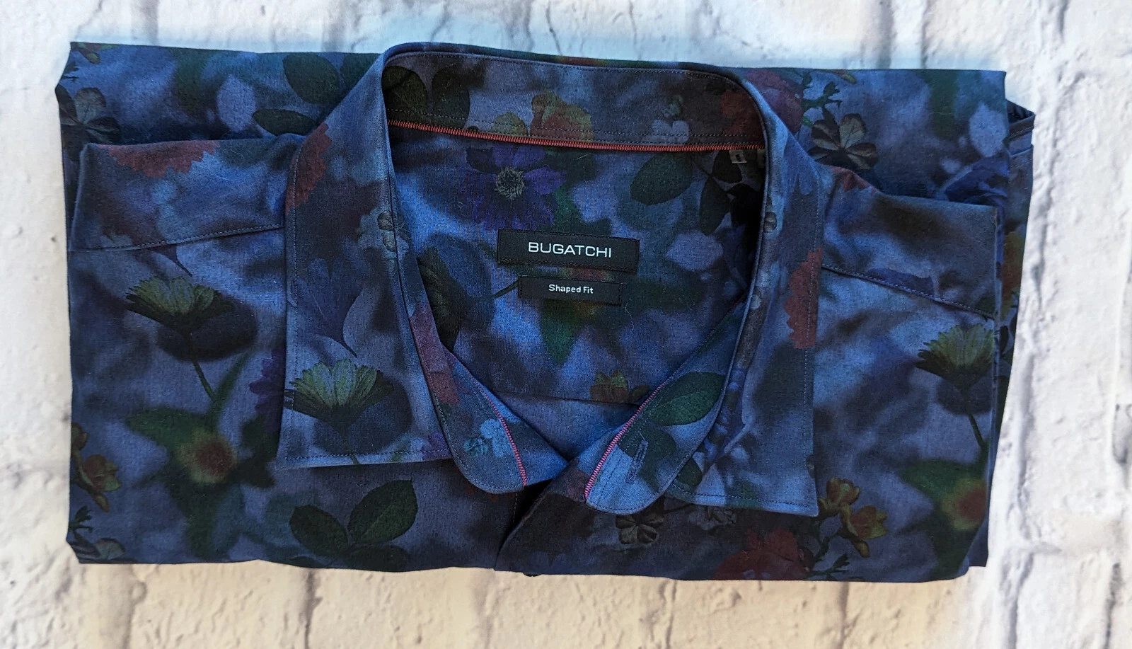 Beautiful! Bugatchi Mens Long Sleeve Shirt Floral SHAPED-FIT Size XL