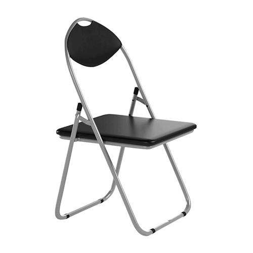 Set of 2 Black Faux Leather Folding Office Garden Padded Fold Up Chair Seat - Picture 10 of 10