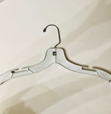 PLASTIC HANGERS 17" DRESS CLEAR OR WHITE, - 100 PCS MADE IN USA/ SFL