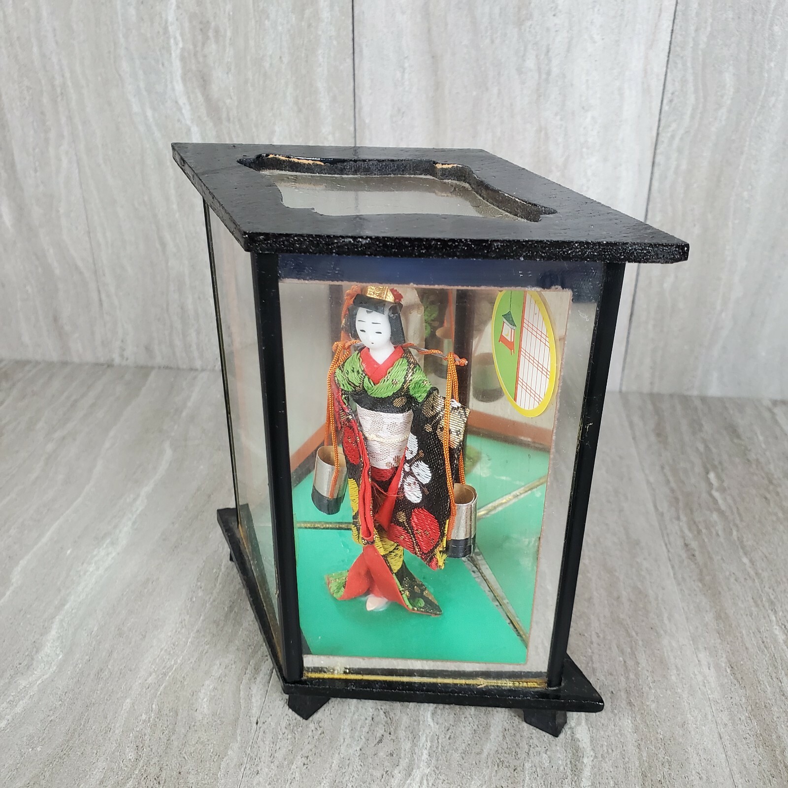 Vintage Japanese Porcelain Geisha Doll in Glass Display Case eBay