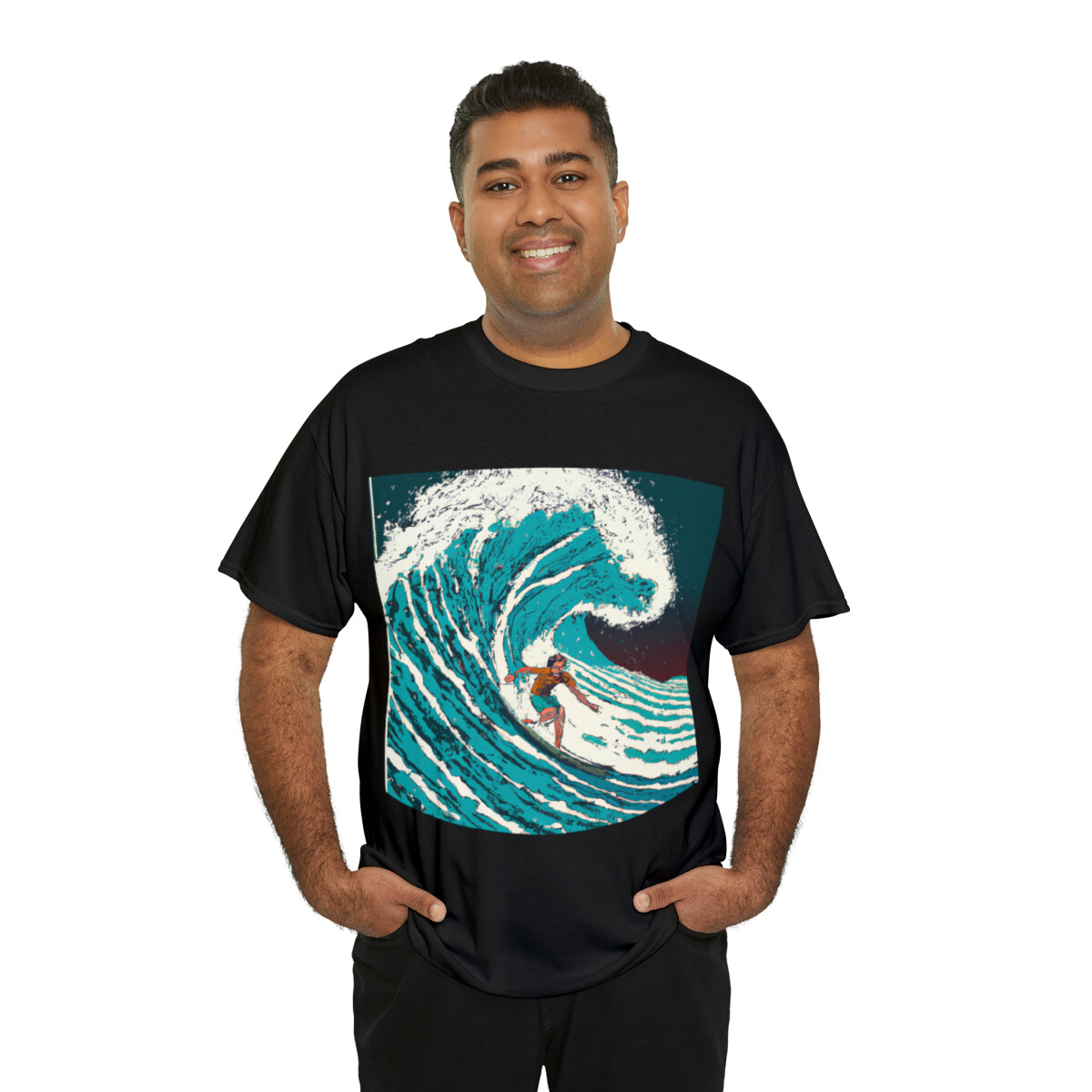 Vintage 70s 80s Style Surfer T Shirt NEW Adult Surf Art Tee Photo