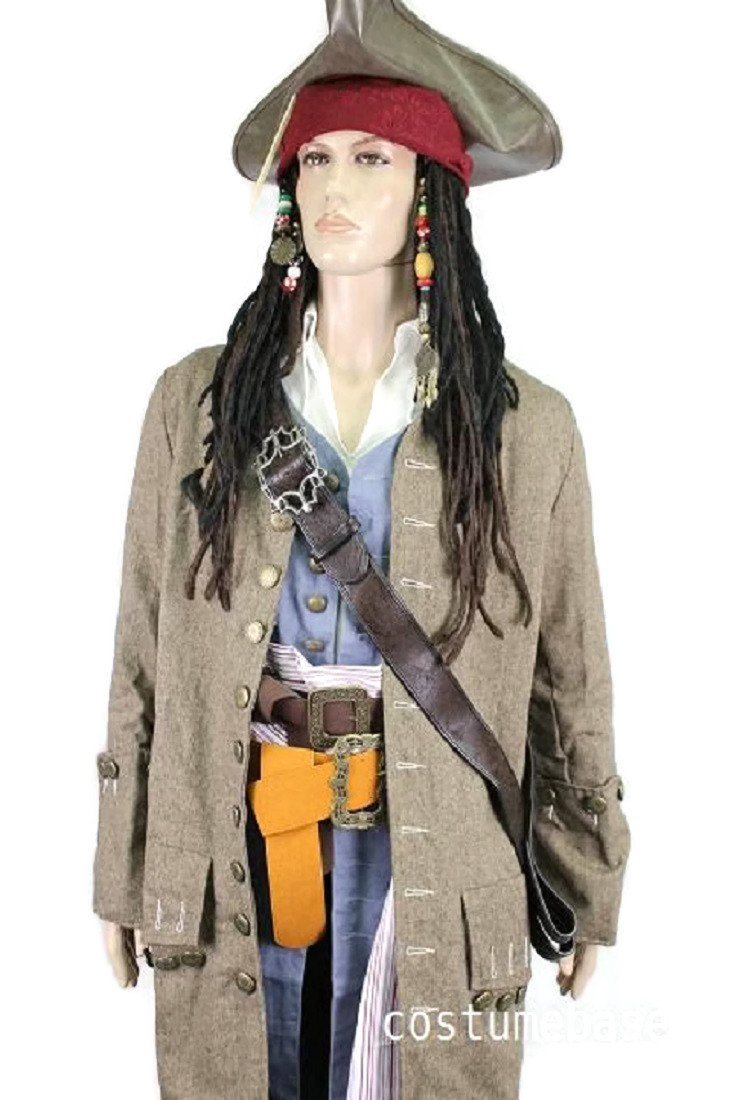 Pirates Des Caraïbes Jack Sparrow Veste Cosplay Costume Ver.2