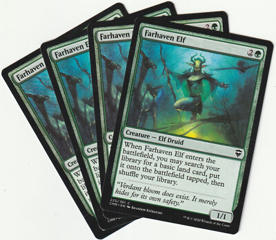   4 MAGIC The Gathering FARHAVEN ELF Green Creature MTG PLAYSET CMR/EN 2020