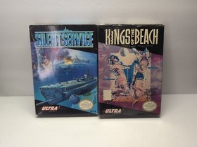 Kings Of The Beach & Silent Service NES Nintendo ULTRA W/BOXES LOOK 2 GAMES! 