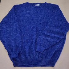 Vintage Authentic Renaissance Knitwear 80's Blue Sweater SZ L Made In USA