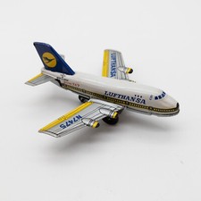 Vtg Lufthansa Tin Litho Airplane Friction Toy Jumbo Japan Boeing 747 N7475