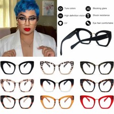 Womens Retro Cat Eye Eyeglass Frames Blue Blocking Glasses Frame Eye Protection  