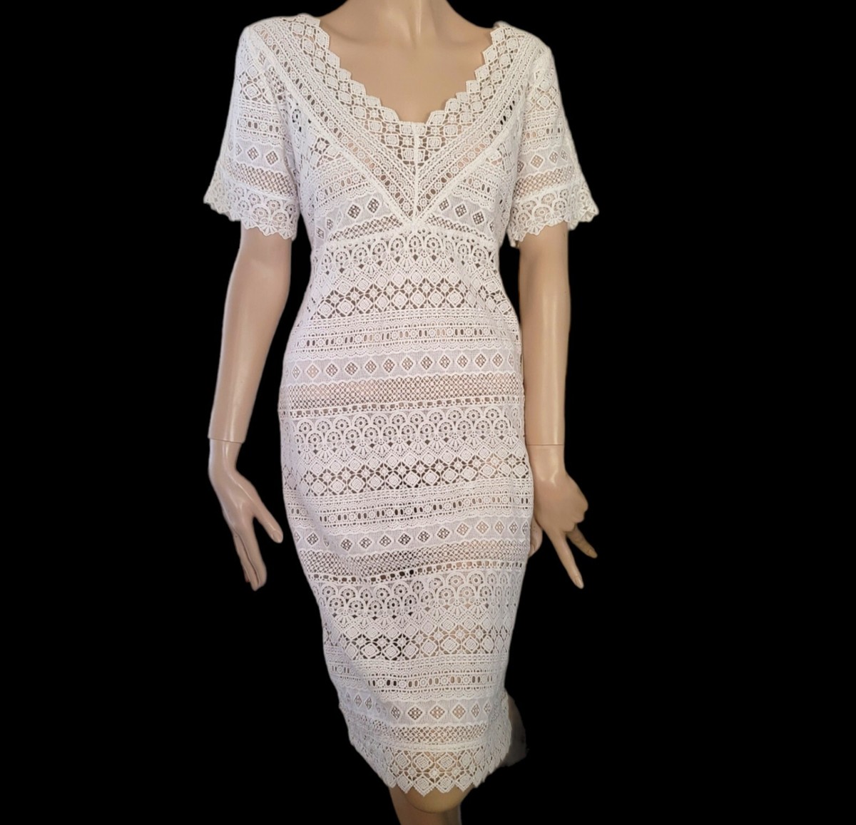 max crochet dress Wave Openwork Crochet Maxi Knit Dress
