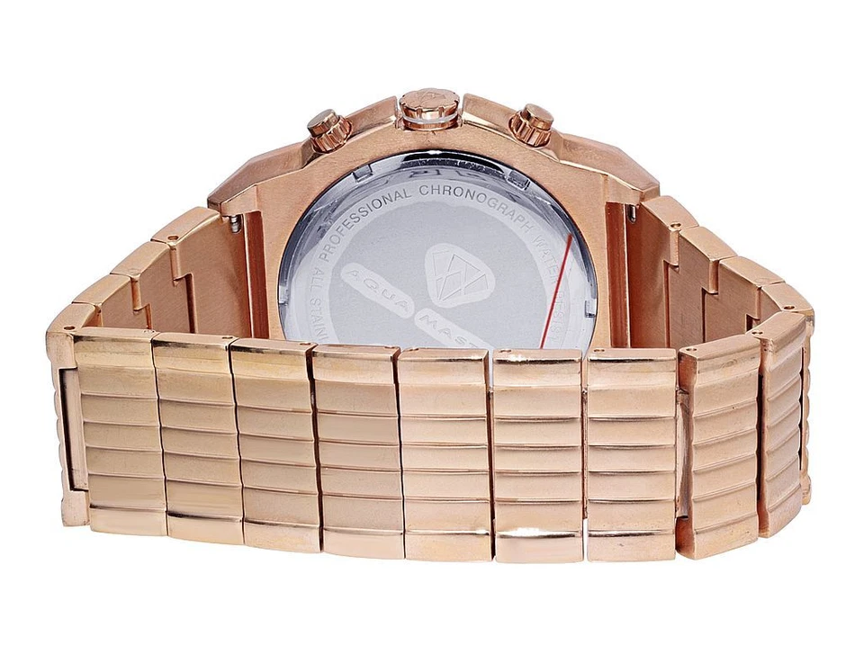 Men's Aqua Master Rose Gold Tone 0.20 CT Real Diamond Watch W#304 - Image 4 of 4