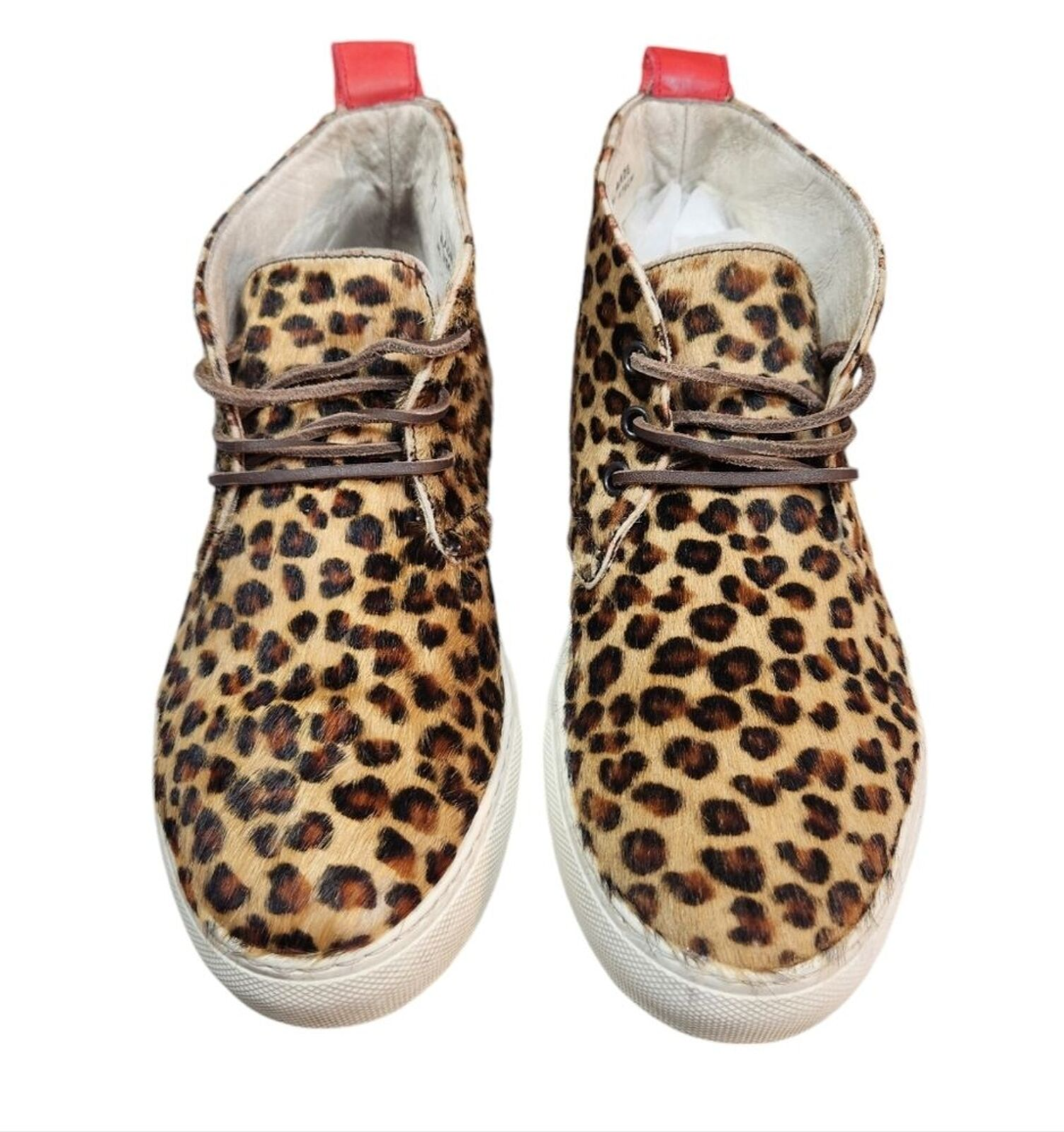 Del Toro Sneakers Donna Pony Pelliccia Leopardata Chukka Scarpe Platform Tan Nero 7