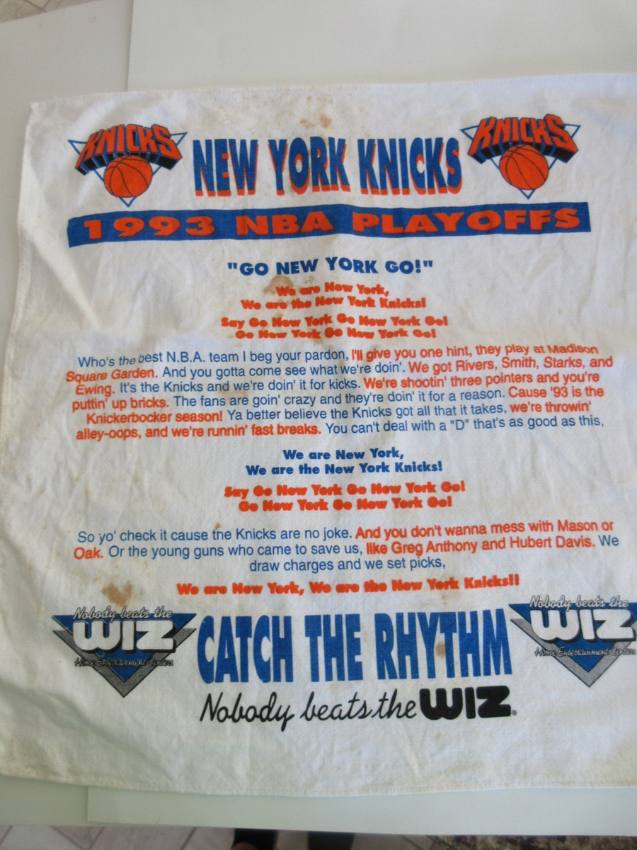 1993 New York Knicks NBA Playoffs Towel SGA GO NY GO NY GO Wiz | eBay