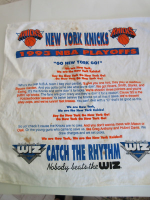 1993 New York Knicks NBA Playoffs Towel SGA GO NY GO NY GO Wiz | eBay