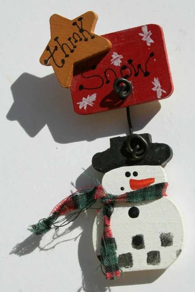 Lote de 6 prendedores pendientes madera muñeco de nieve Navidad Foto 2 de 4