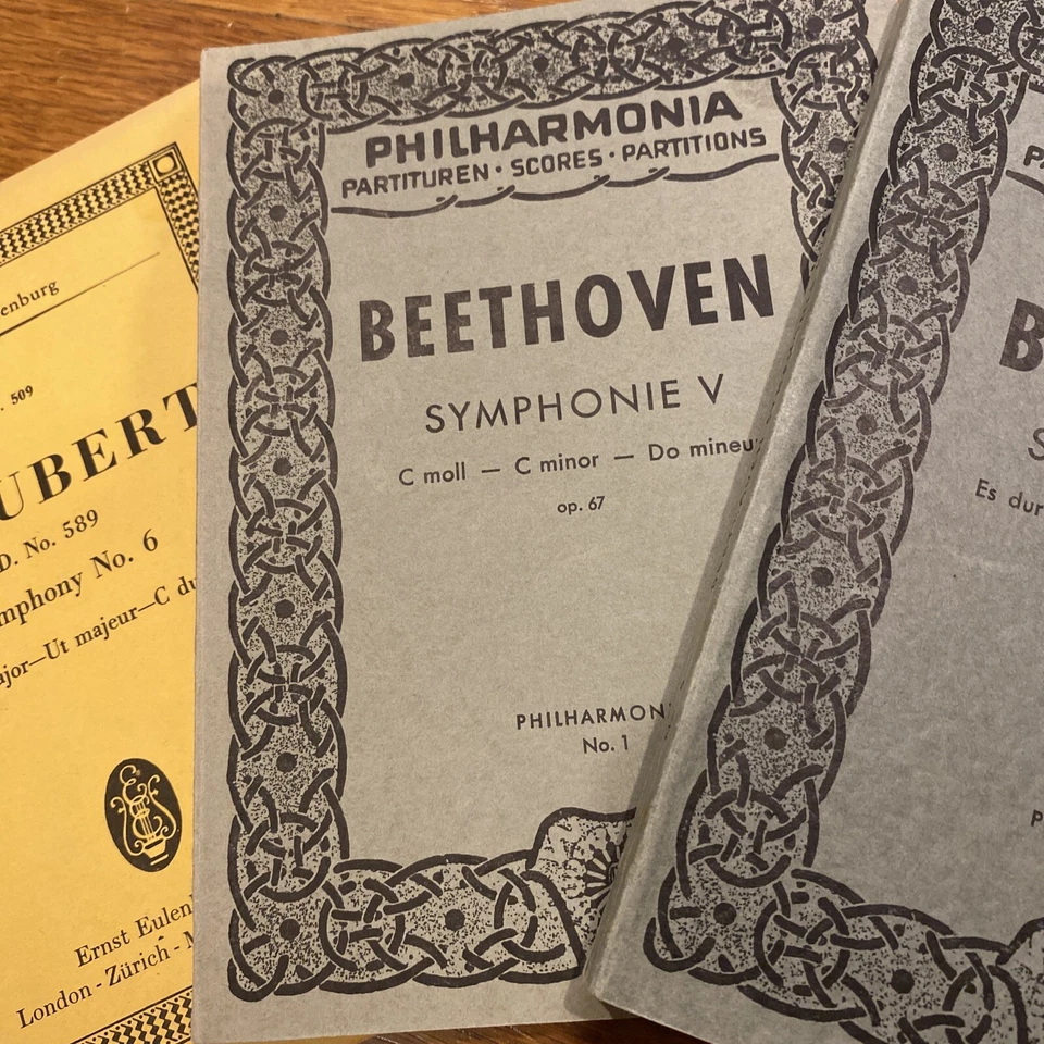 Beethoven Symphonie I, III, V Philharmonia Pocket Score Sheet Music Shubert - Image 4 of 4