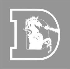 Denver Broncos #6 NFL Team Logo 1 Color Vinyl Decal Sticker Car Window Wall