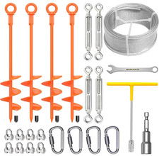 4 Pack 18" Heavy Duty Ground Anchors with Cable for Shed, Tent, Trampoline