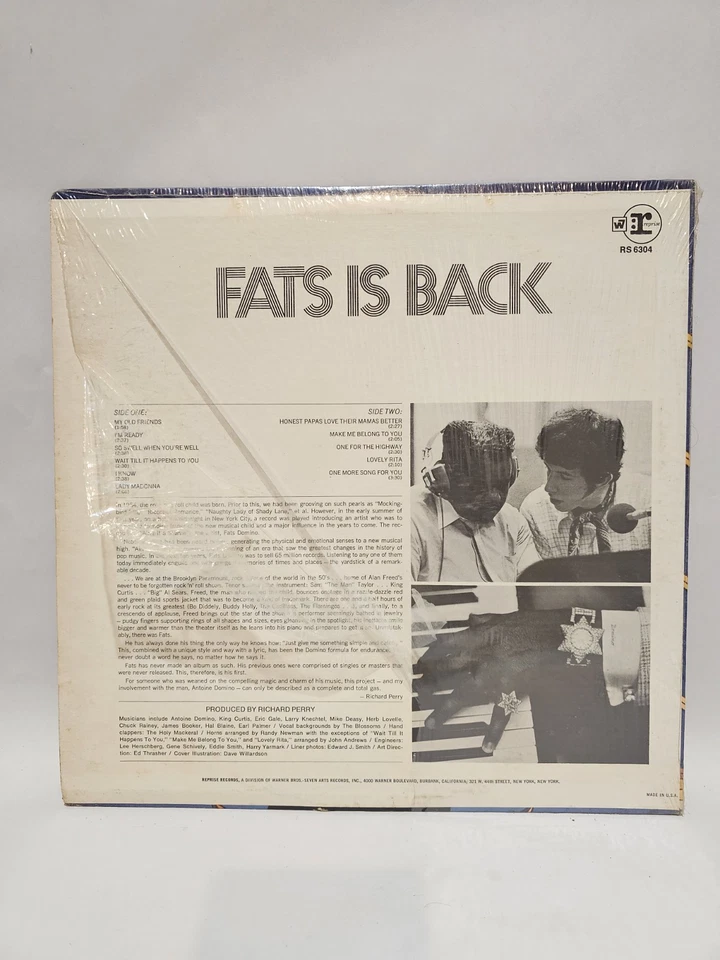 Fats Domino - Fats Is Back 1968 Vinyl LP - VG+ Original  - Image 2 of 4