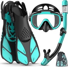 Panoramic View Snorkel Set 4 in 1 for Adults Dry Top Anti-Leak Anti-Fog Gear