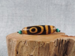 2 Eyes Tibetan Old Agate Dzi Bead for Amulet Pendant Bracele Tibet Gzi Bead C