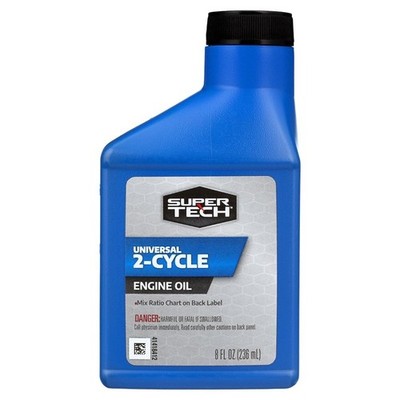 Super Tech Universal 2 Cycle Engine Oil 8oz Bottle 2-Stroke Mix Gas Lawn Mower